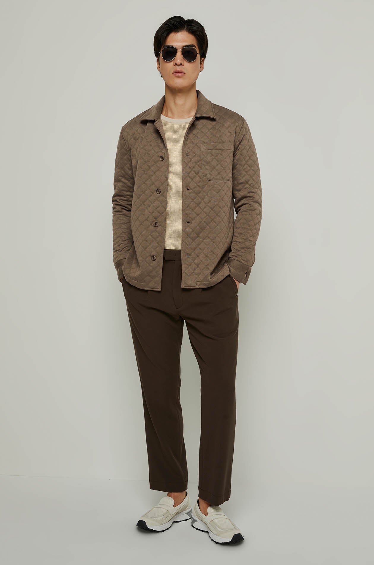 ARGYLE QUILTED OVERSHIRT