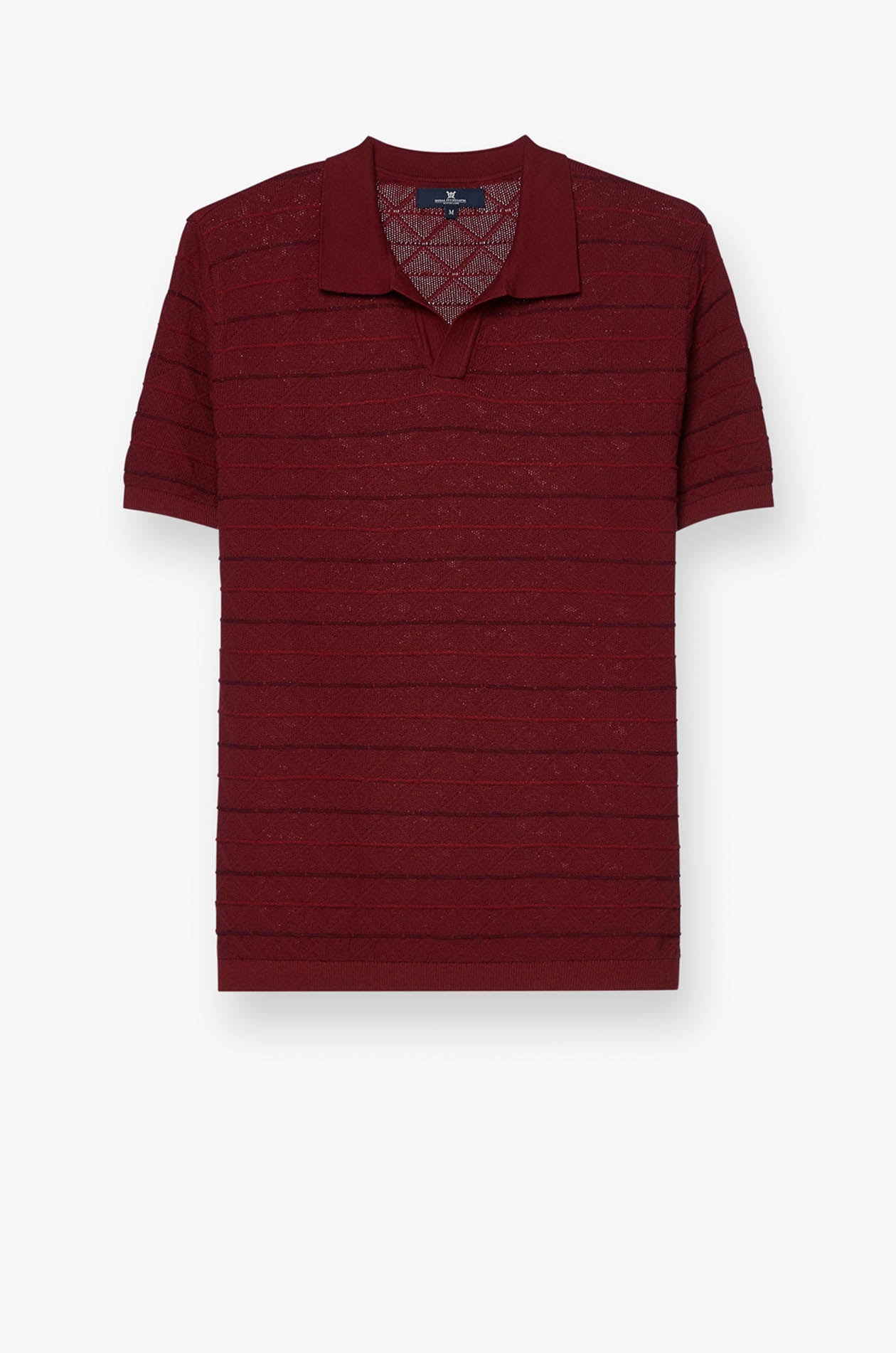 STRIPE TEXTURED KNITTED POLO