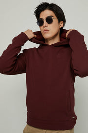 DARK RED COTTON HOODIE