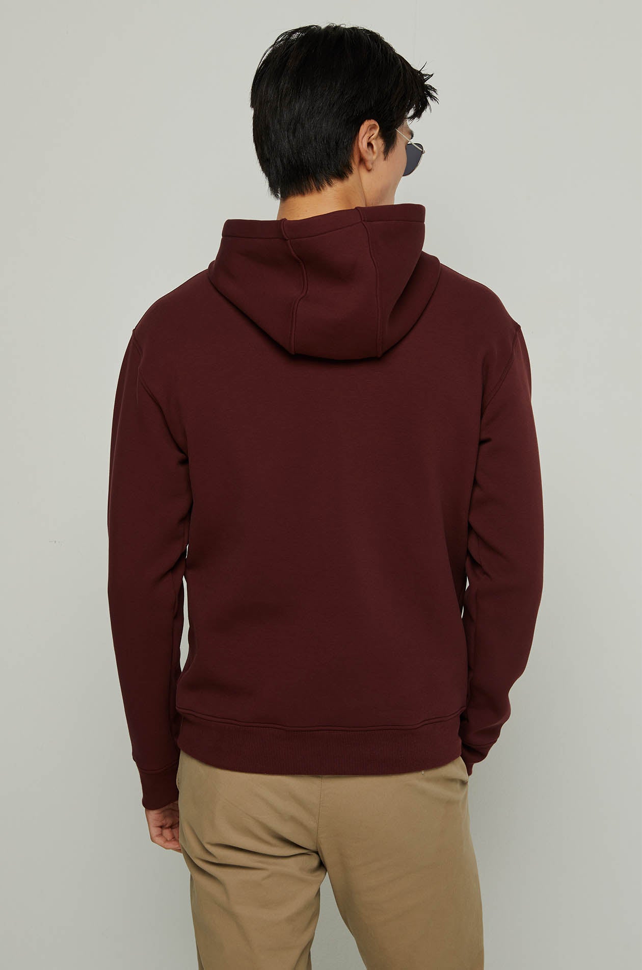 DARK RED COTTON HOODIE