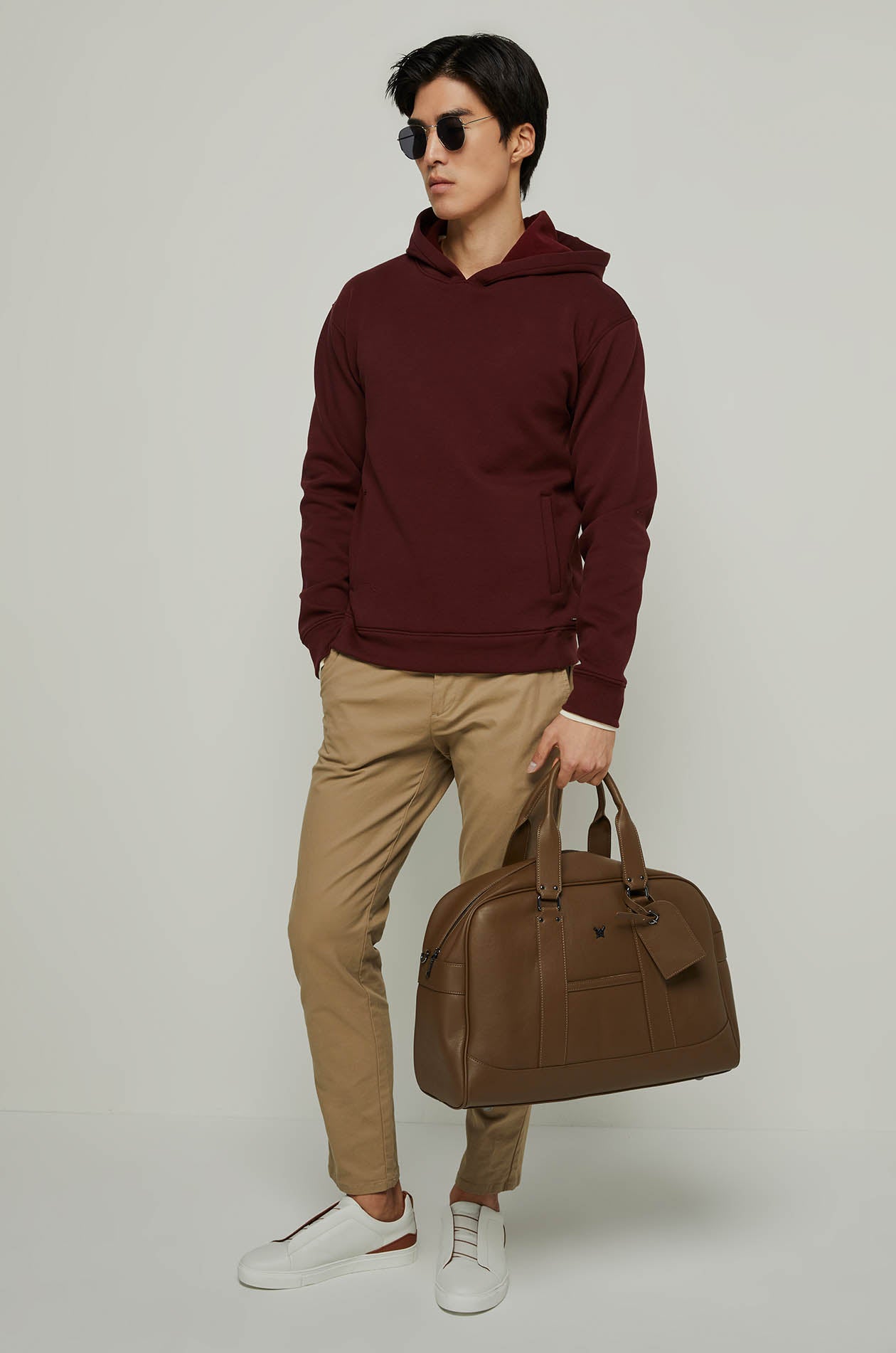DARK RED COTTON HOODIE