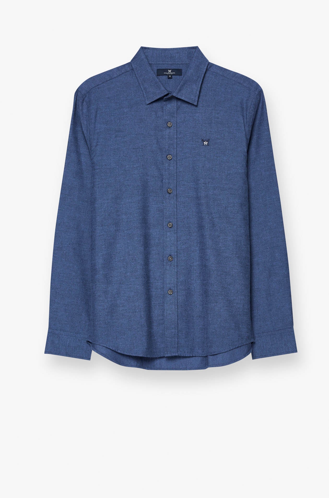 COTTON TWILL WASHED LONG SLEEVE SHIRT Navy / XXL