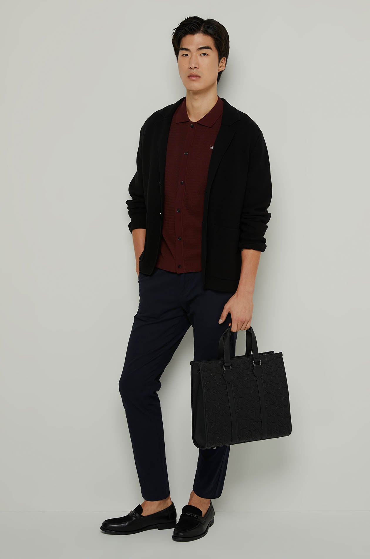 TEXTURED KNITTED SHORT SLEEVE SHIRT