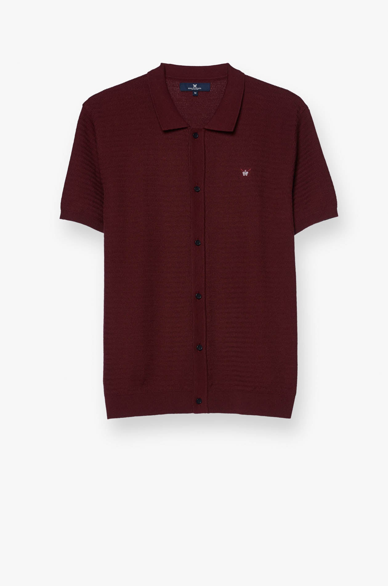 TEXTURED KNITTED SHORT SLEEVE SHIRT