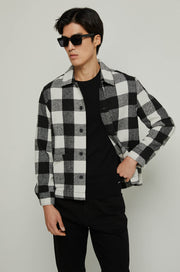 CHECKERED DOUBLE POCKET SHIRT Black / XXL