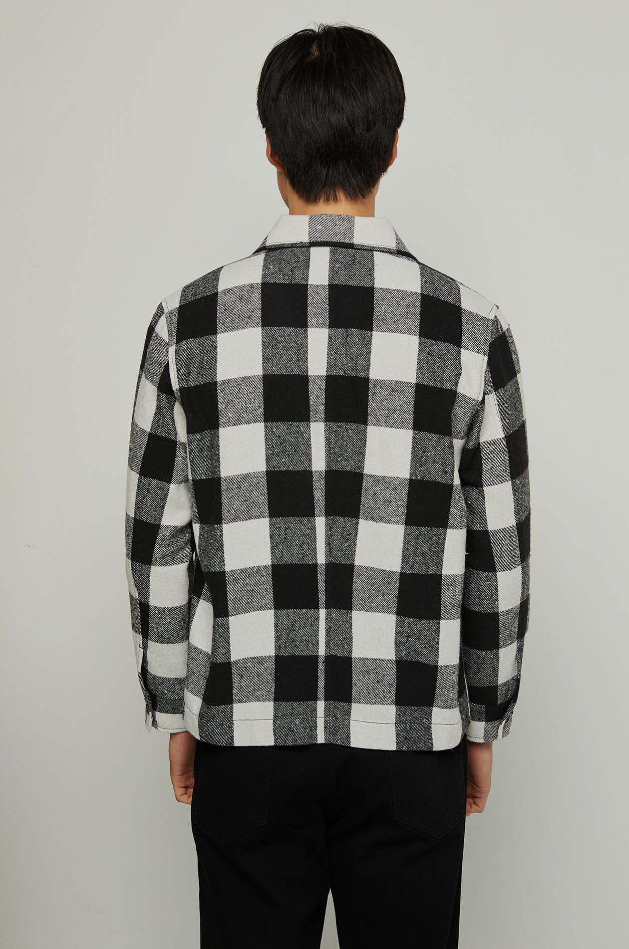 CHECKERED DOUBLE POCKET SHIRT Black / XXL