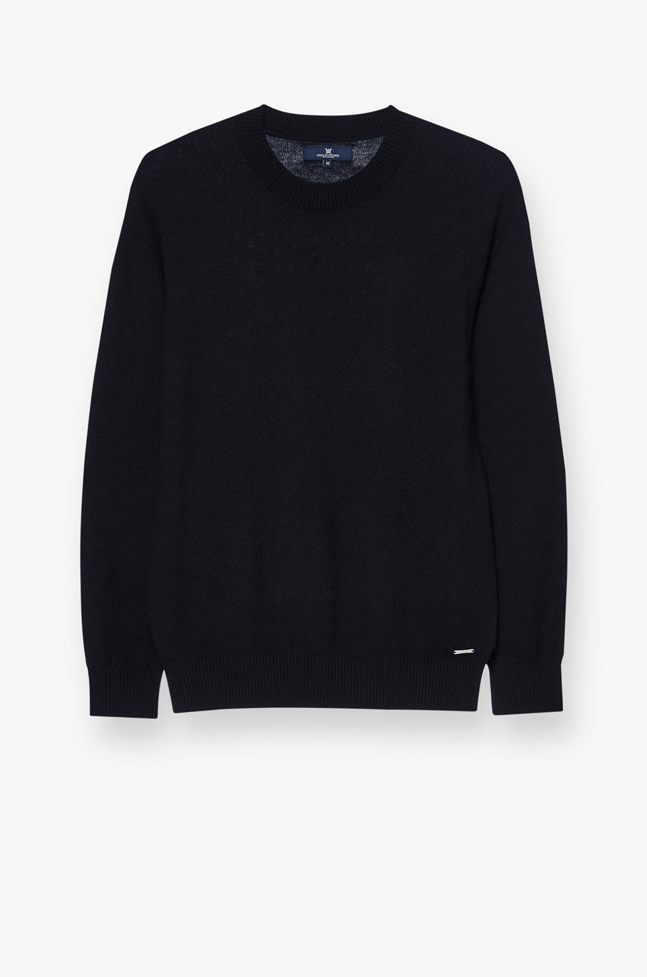 BLACK KNITTED PULLOVER Black / XL