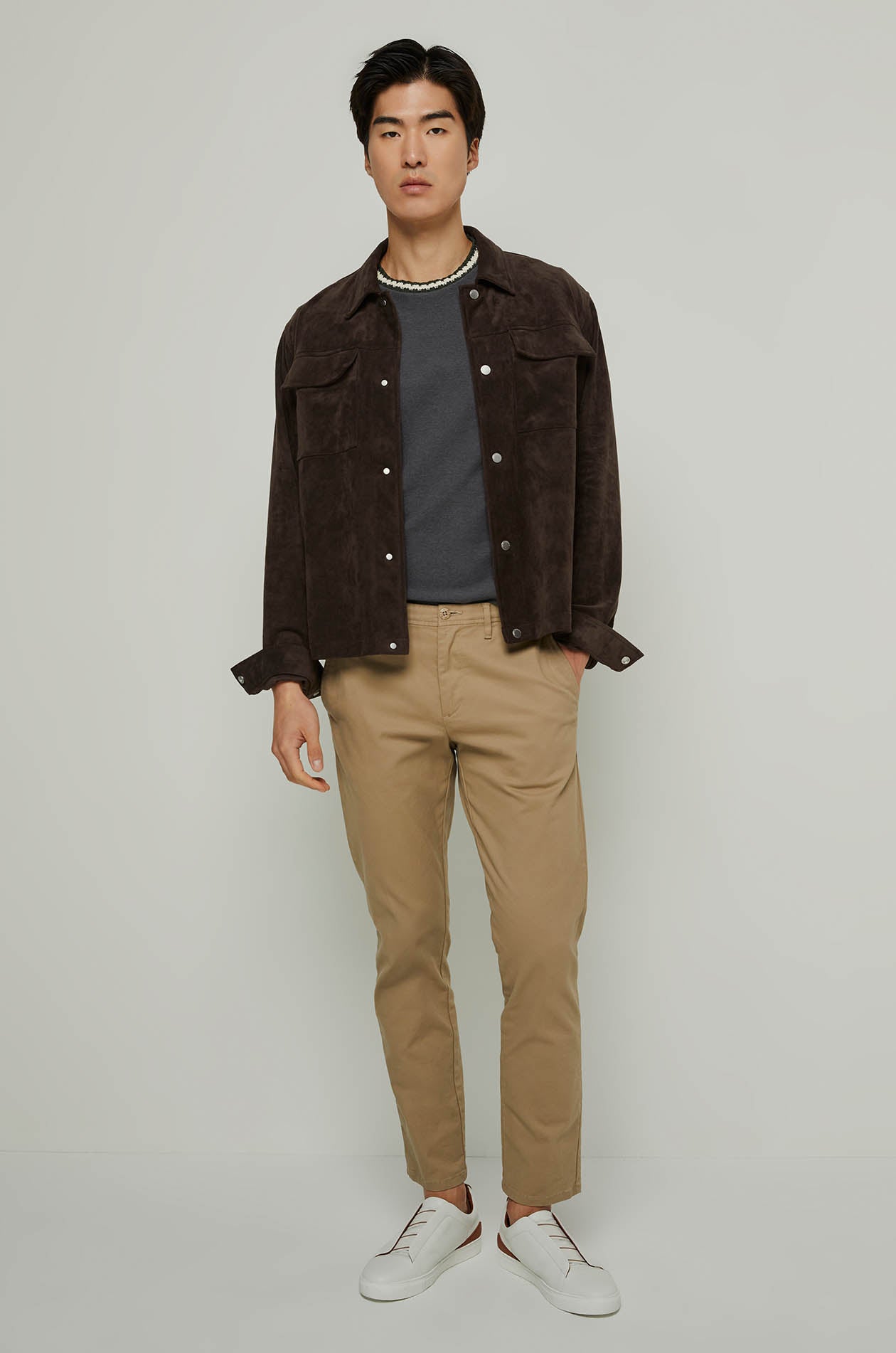 CROCHET STRIPED COLLAR TEE