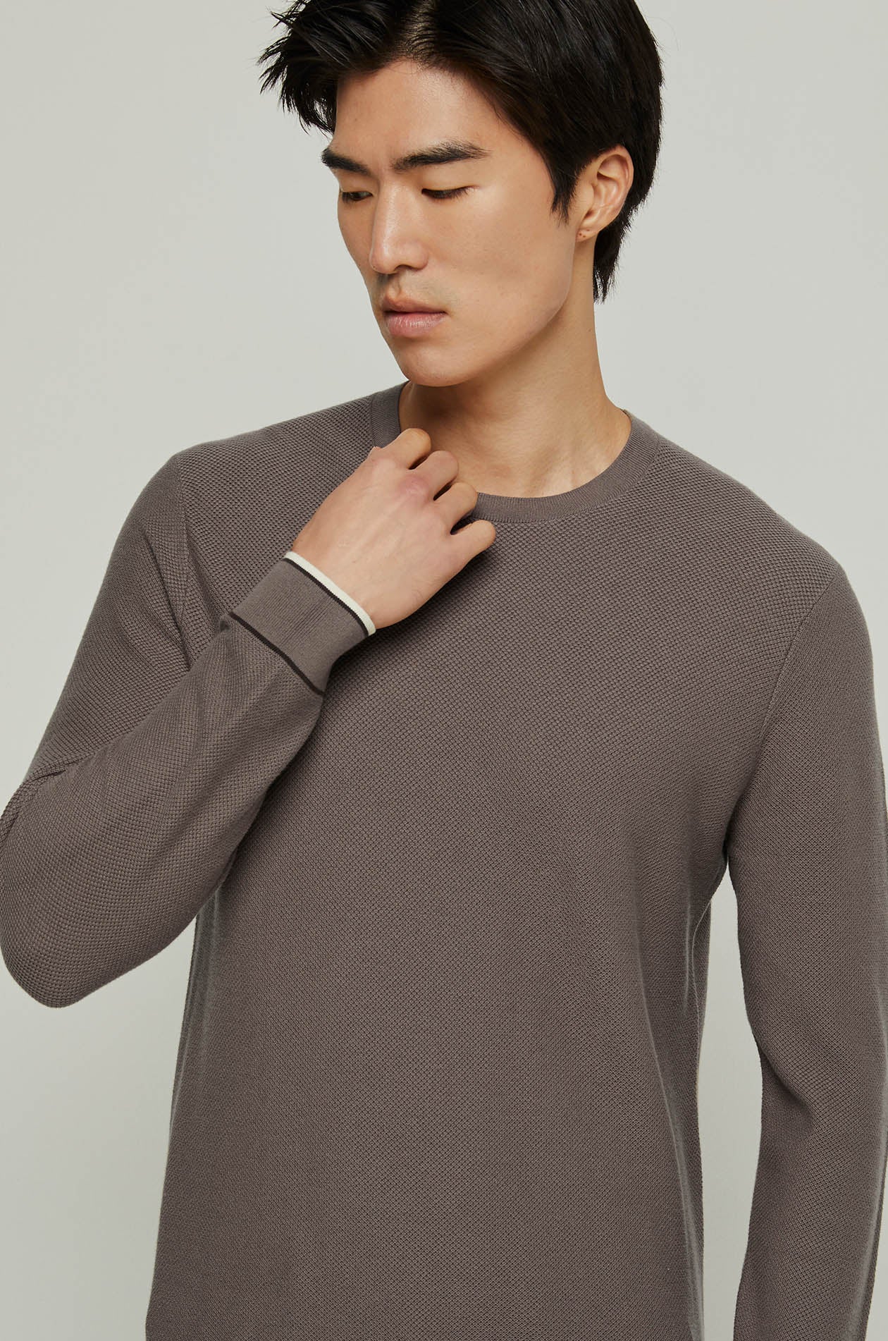 WAFFLE TEXTURED KNITTED TEE Dark Green / XXL