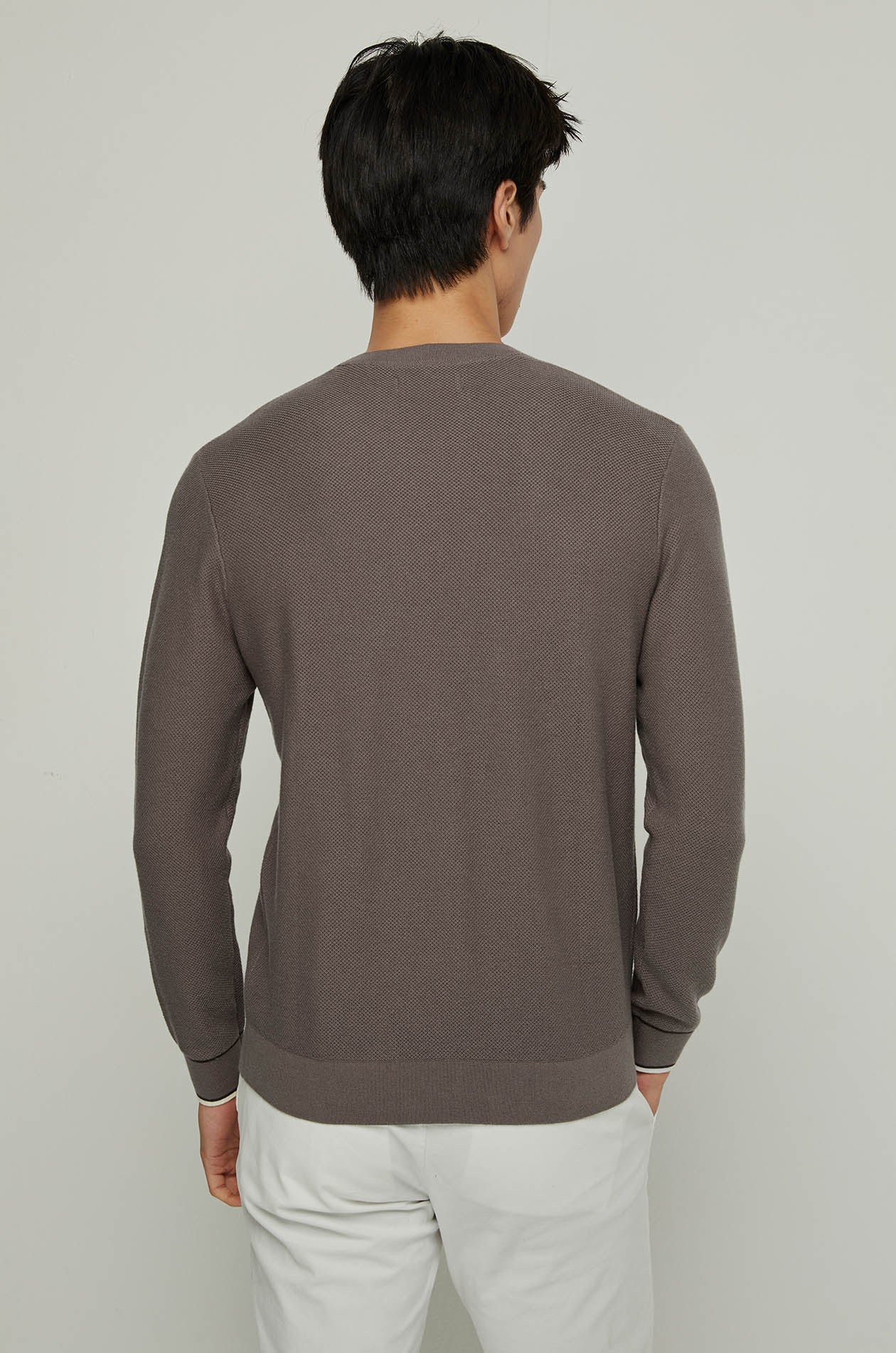 WAFFLE TEXTURED KNITTED TEE Dark Green / XXL