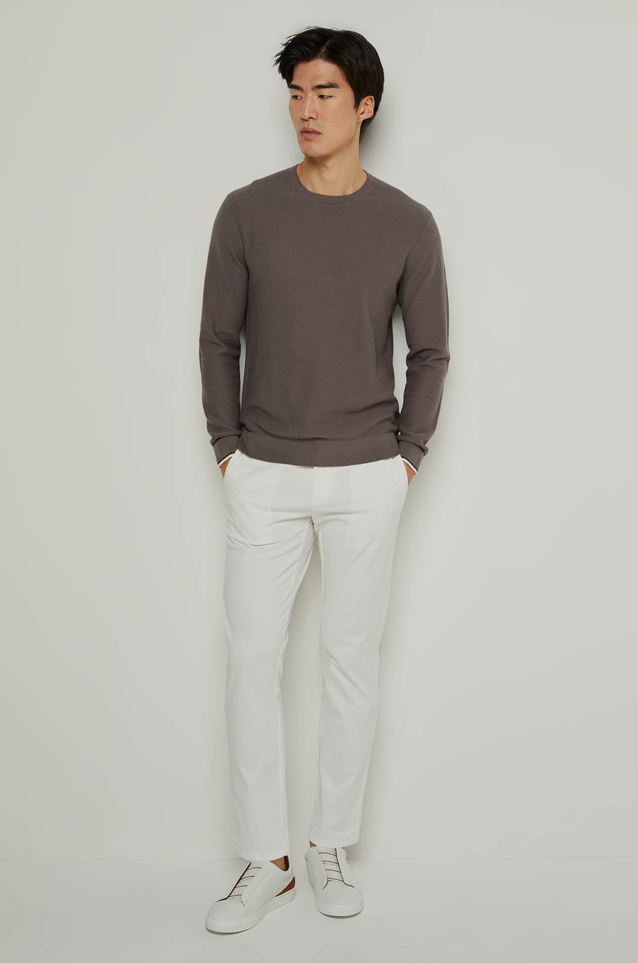 WAFFLE TEXTURED KNITTED TEE Dark Green / XXL