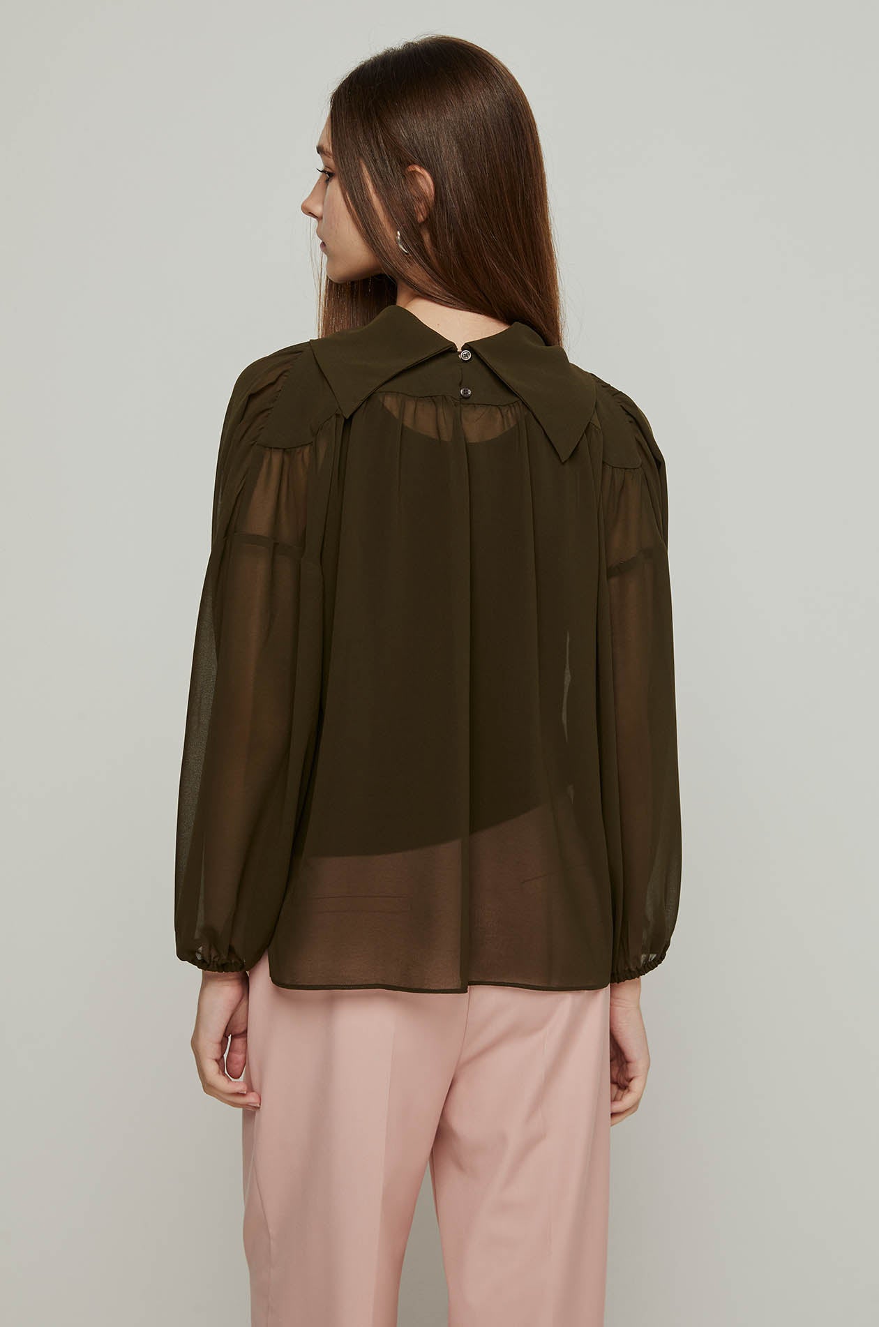 PLEATED FRONT BLOUSE