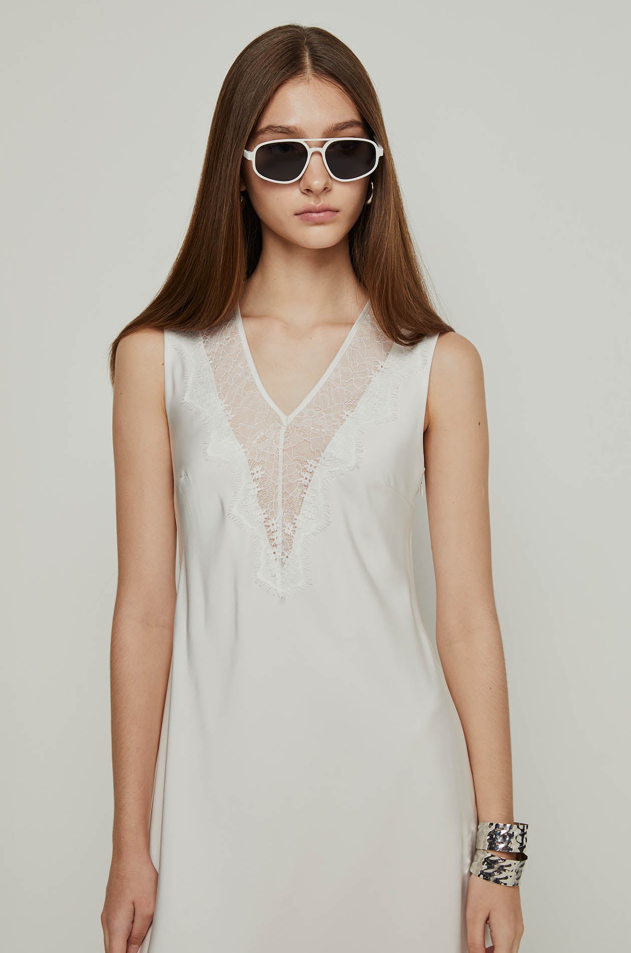 LACE TRIM MAXI DRESS