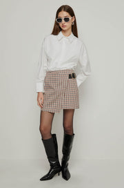 CHECK PRINTED MINI SKIRT