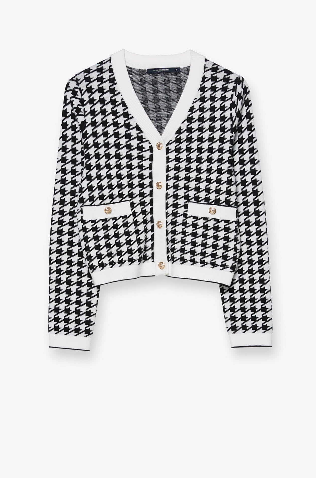 HOUNDSTOOTH KNITTED CARDIGAN