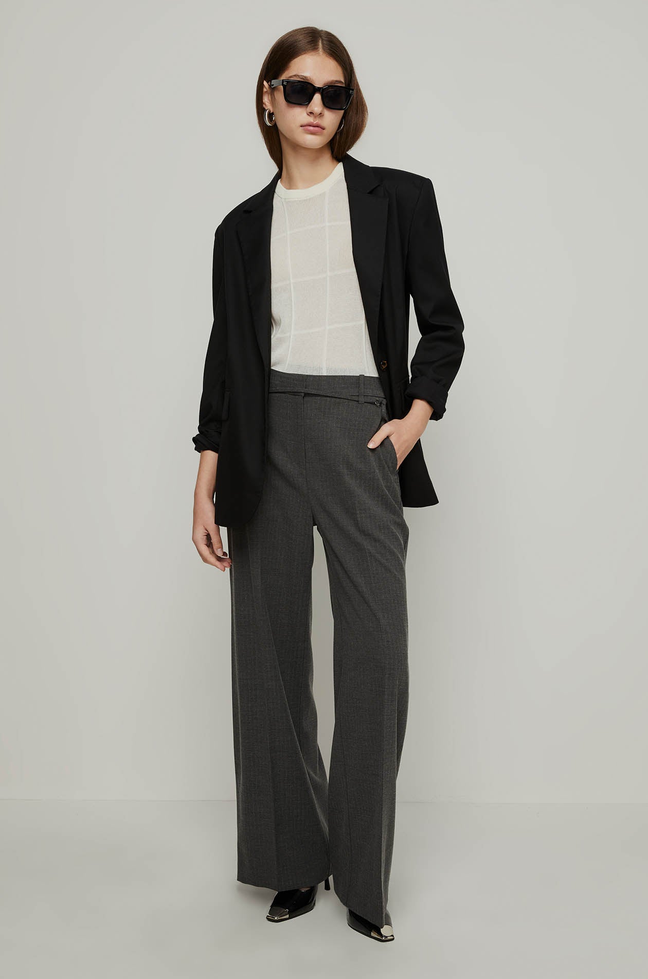 WINDOWPANE CHECKED KNIT VEST