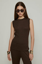 SLEEVELESS KNITTED TOP