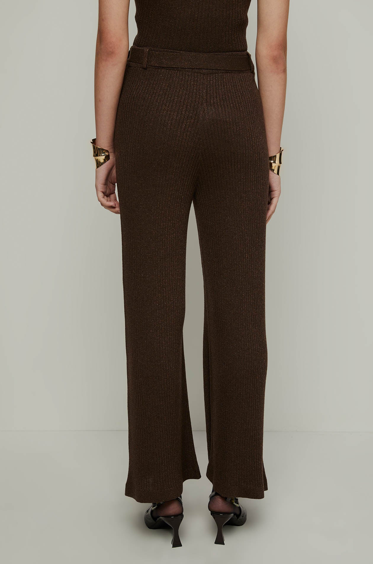 KNITTED FLARED PANTS