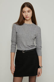 LONG SLEEVE RIBBED TOP