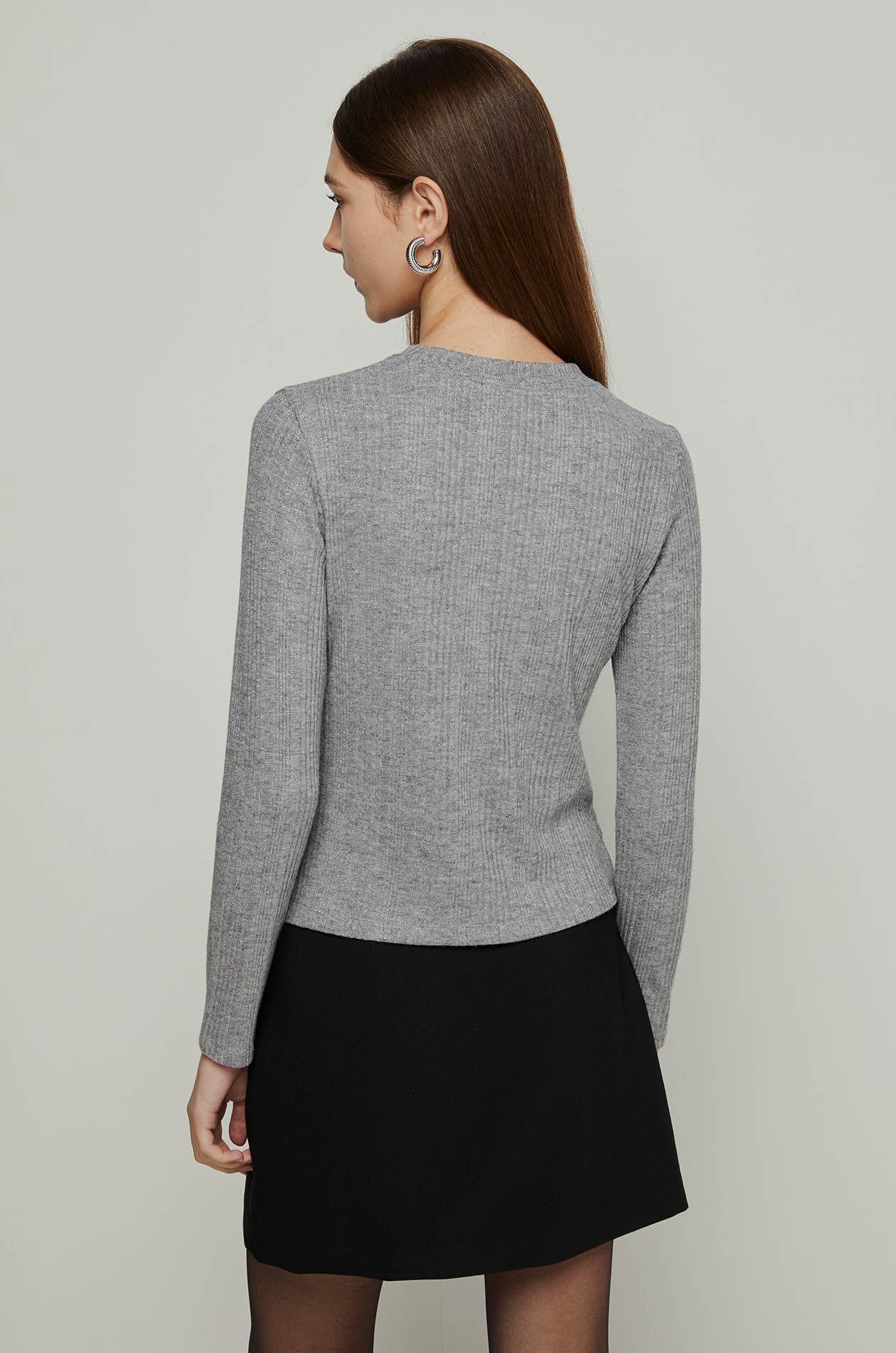 LONG SLEEVE RIBBED TOP