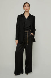TIE-WAIST WIDE LEG PANTS