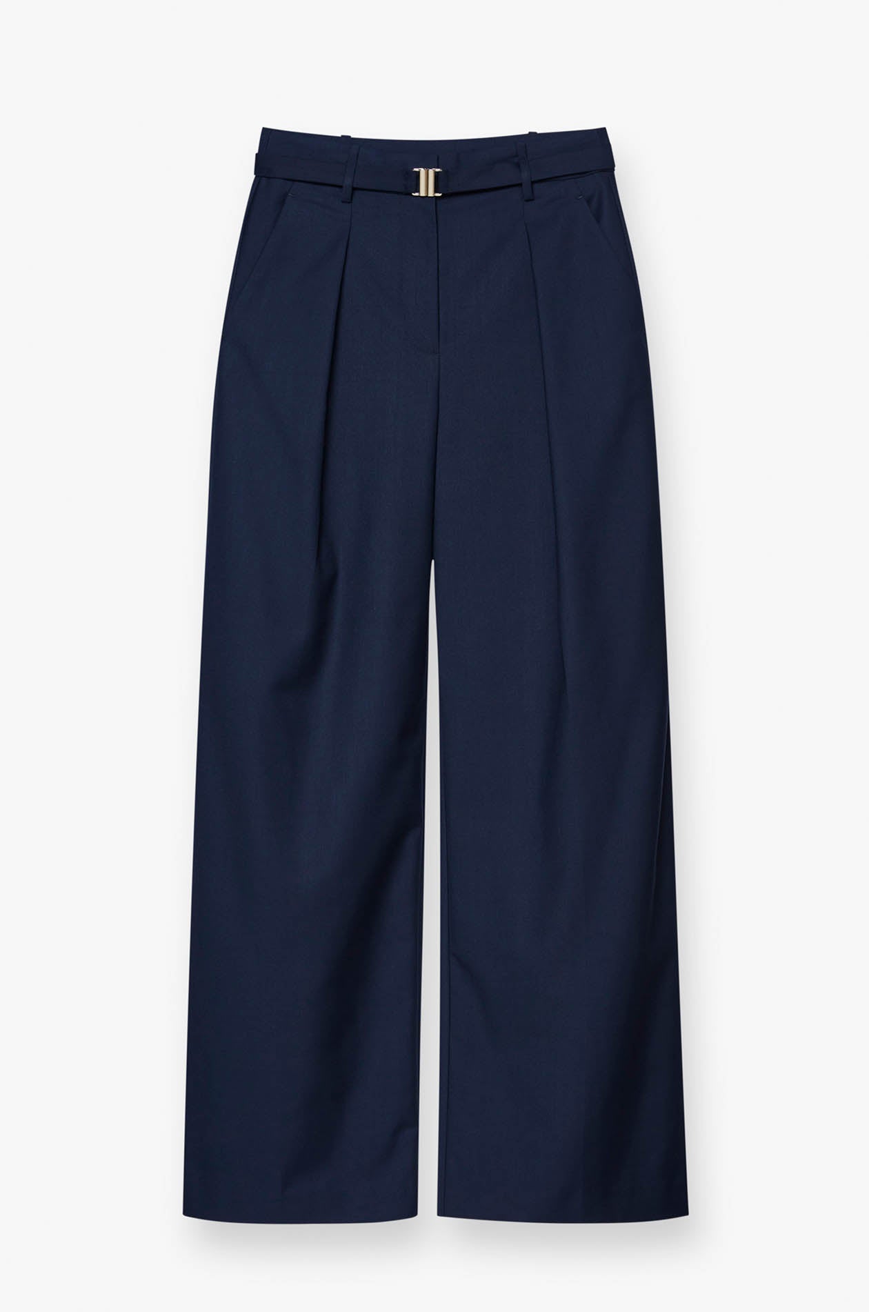 WIDE LEG PANTS WITH METAL BUCKLE