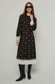 POLKA DOT MAXI DRESS Black / XL
