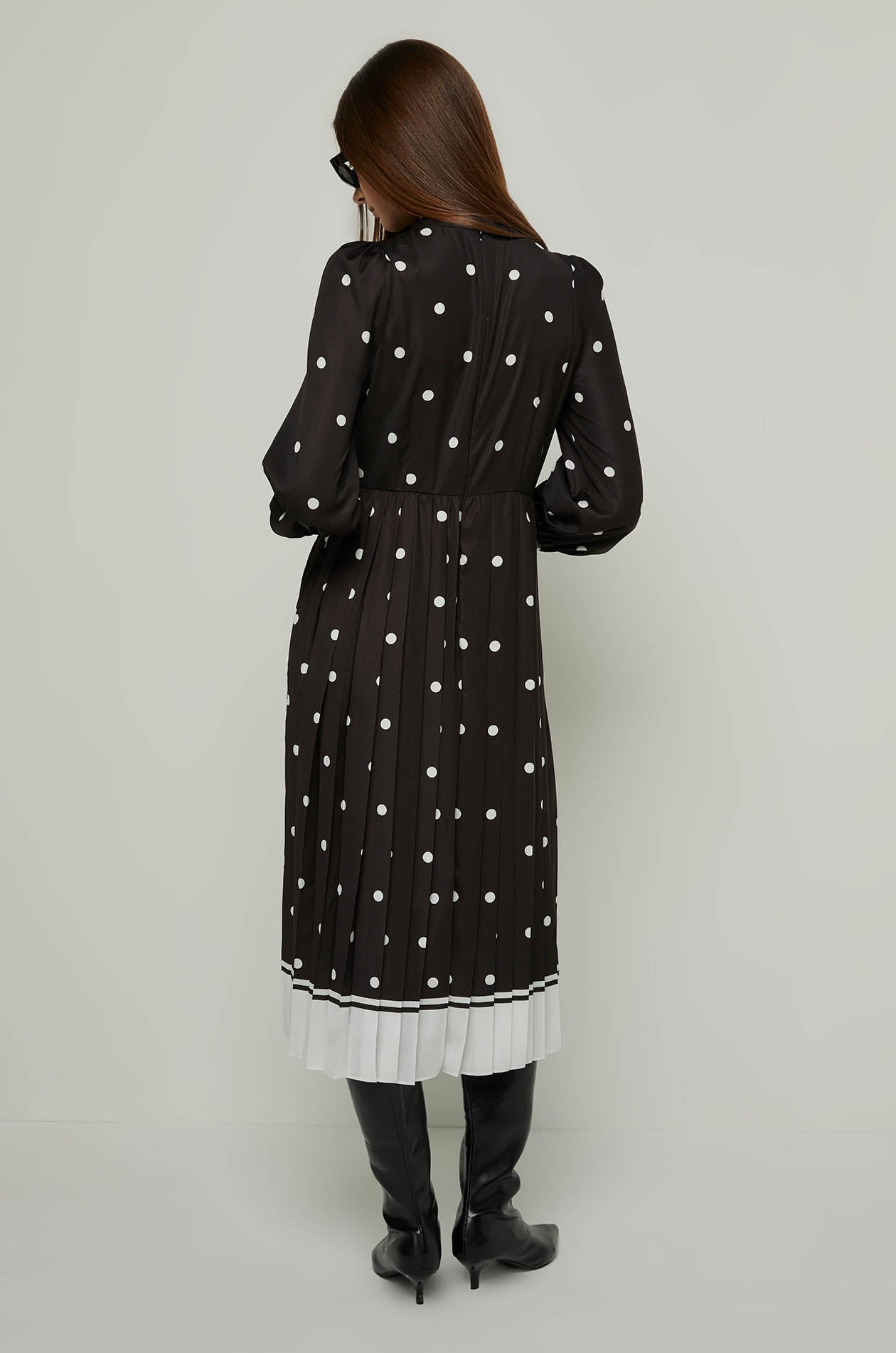 POLKA DOT MAXI DRESS Black / XL