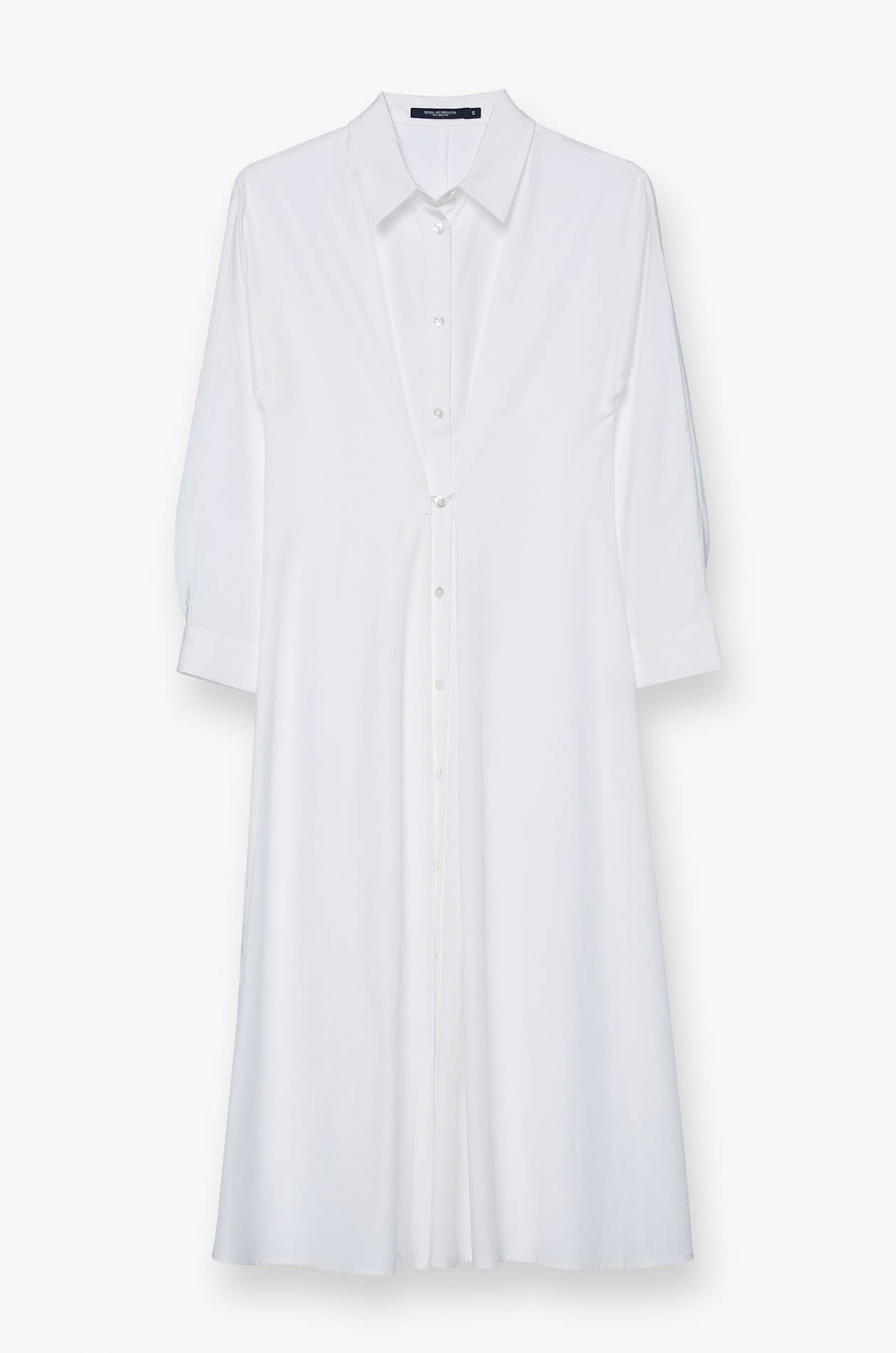 LONG SLEEVE MAXI SHIRT DRESS Cream / XL