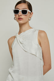 TWIST FRONT BLOUSE Cream / XL