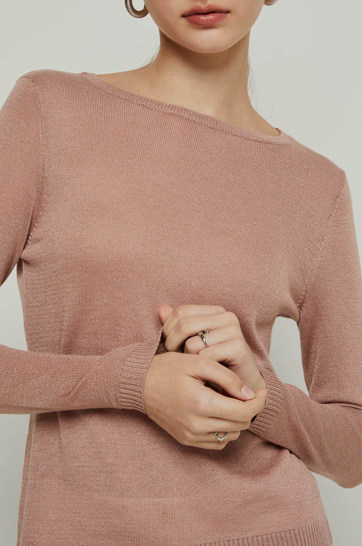 LUREX LONG SLEEVE TOP Pink / XL