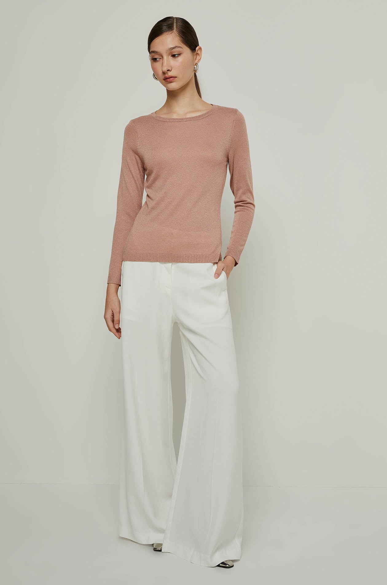 LUREX LONG SLEEVE TOP Pink / XL