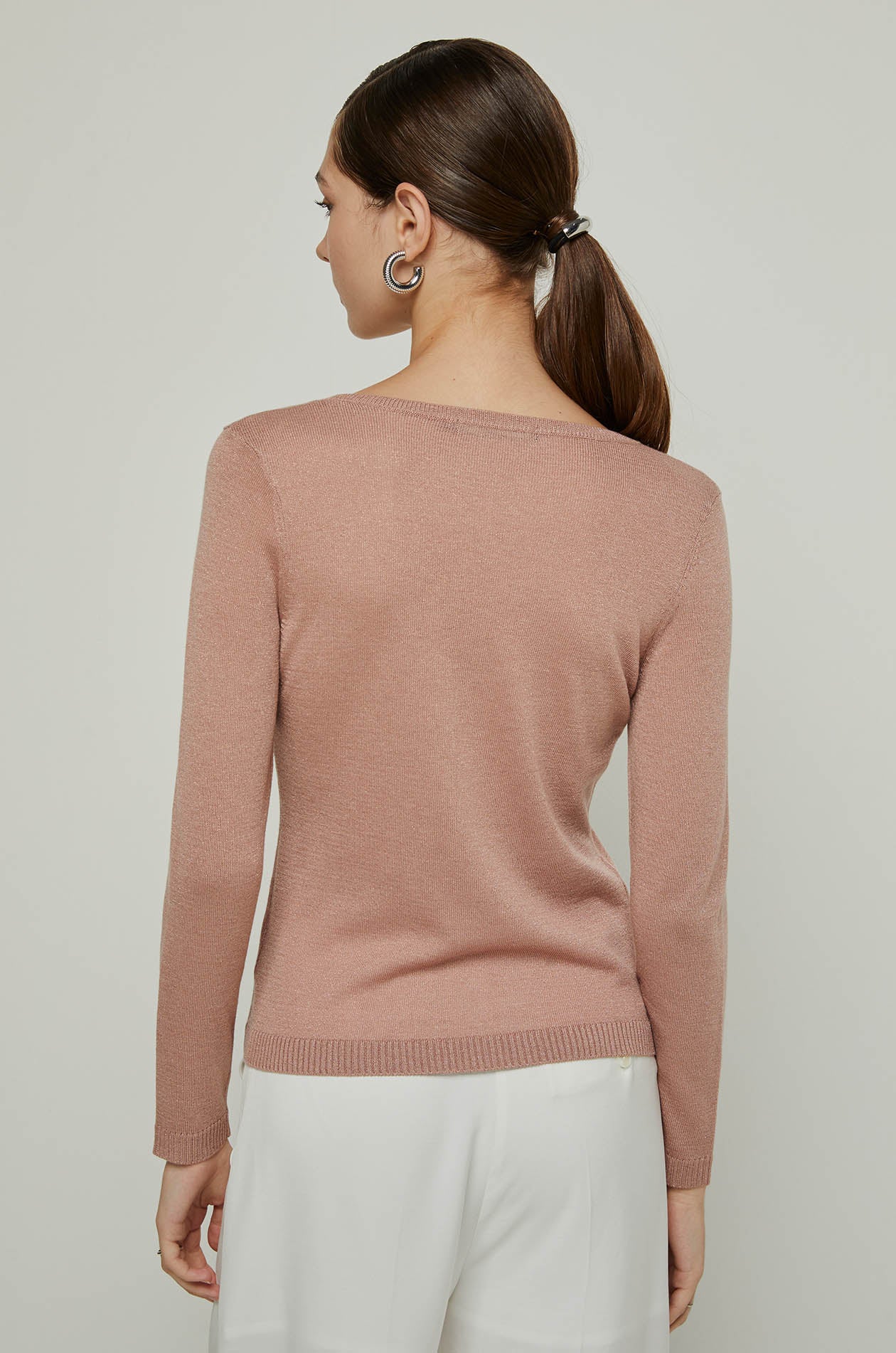LUREX LONG SLEEVE TOP Pink / XL