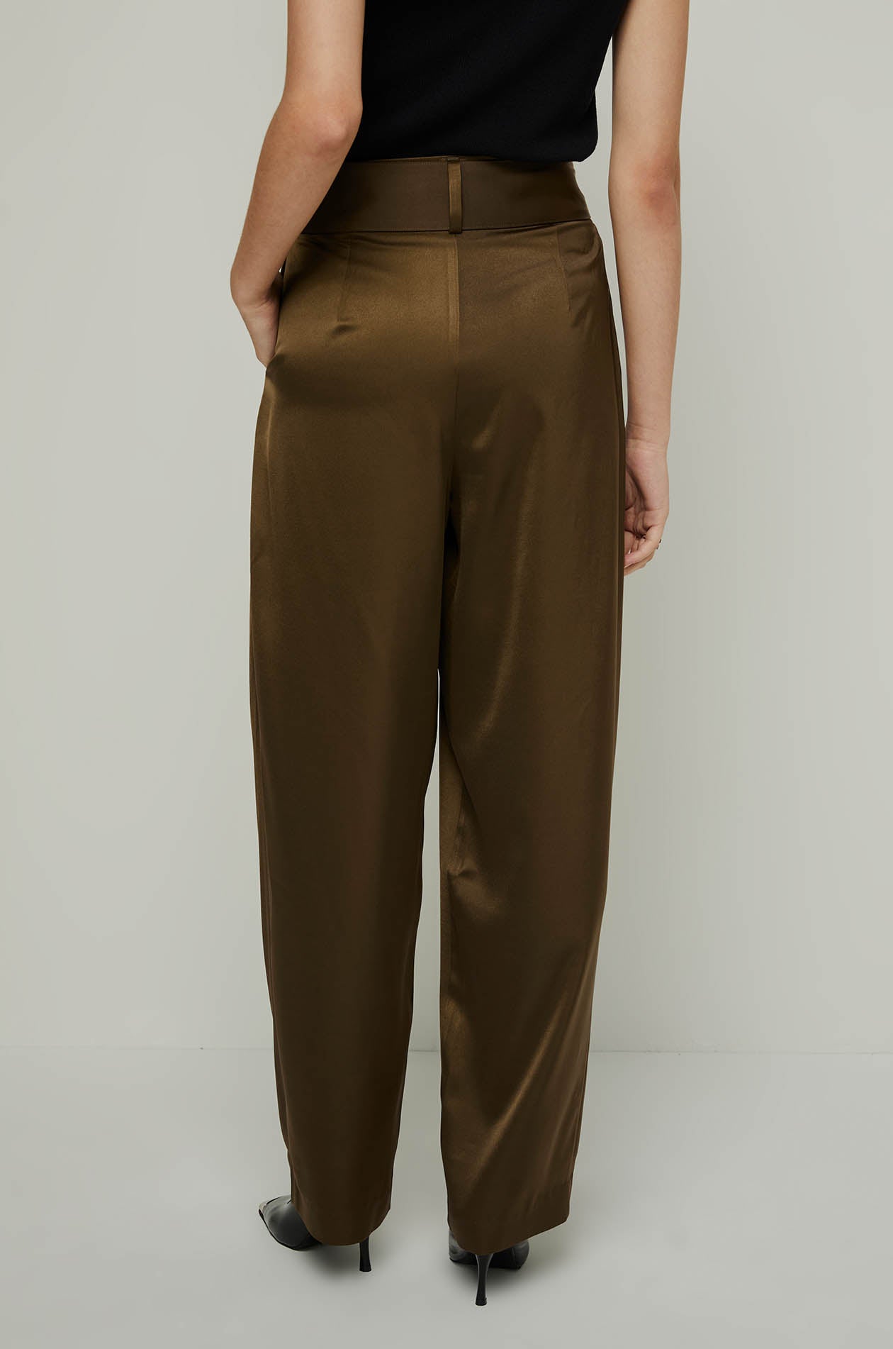 BELTED BARREL LRG PANTS Green / XL