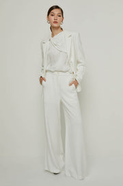 FULL-LENGTH WIDE LEG PANTS Cream / XL