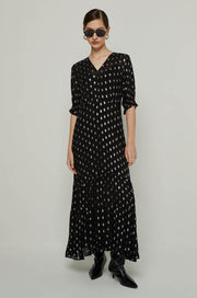 METALLIC DIAMOND SHAPE MAXI DRESS