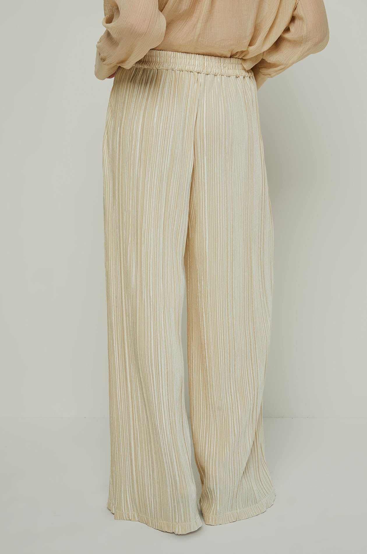 VELVET PLEATED PANTS