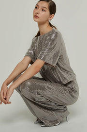 SEQUINED BOXY TEE