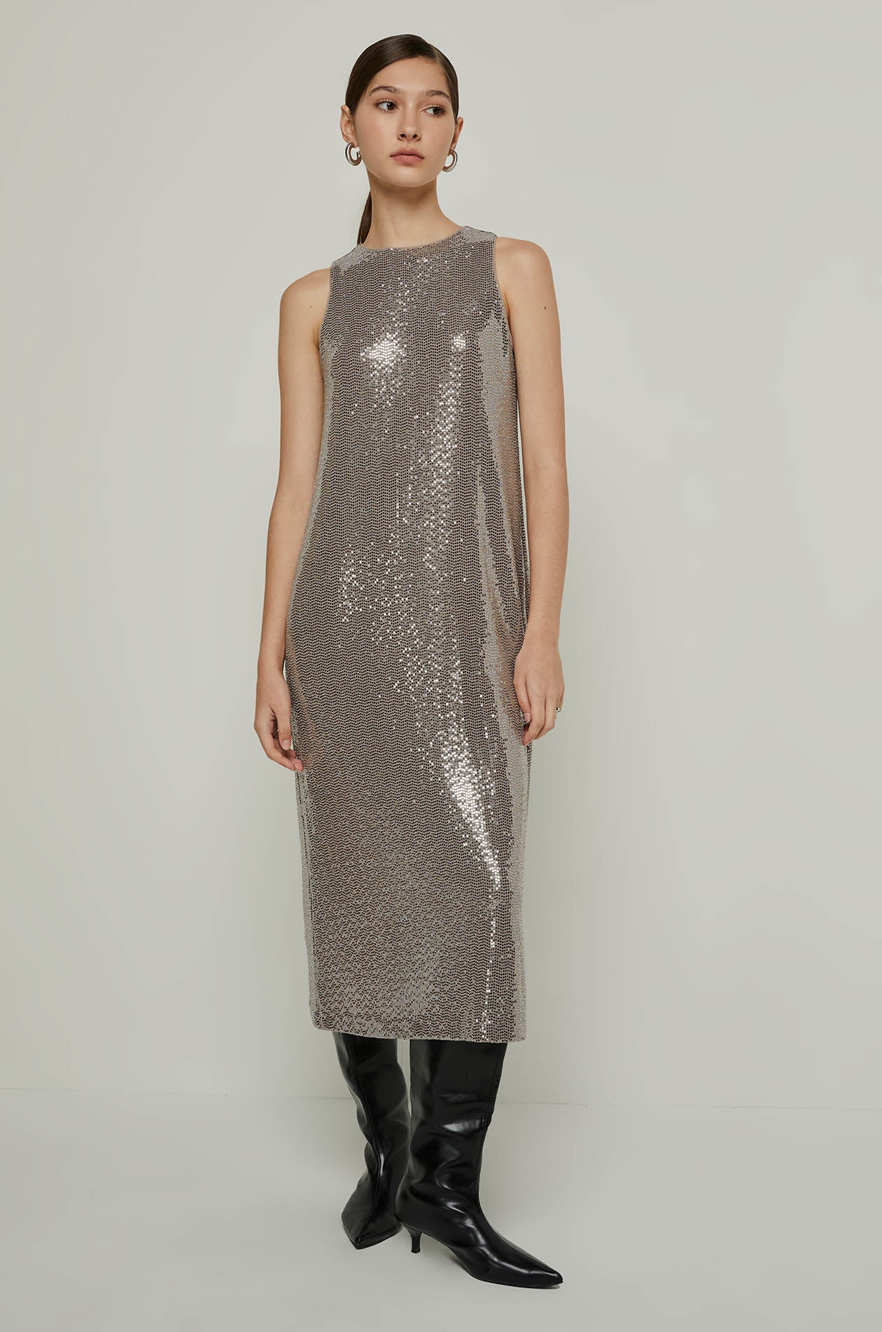 SEQUINED TUBE MAXI DRESS