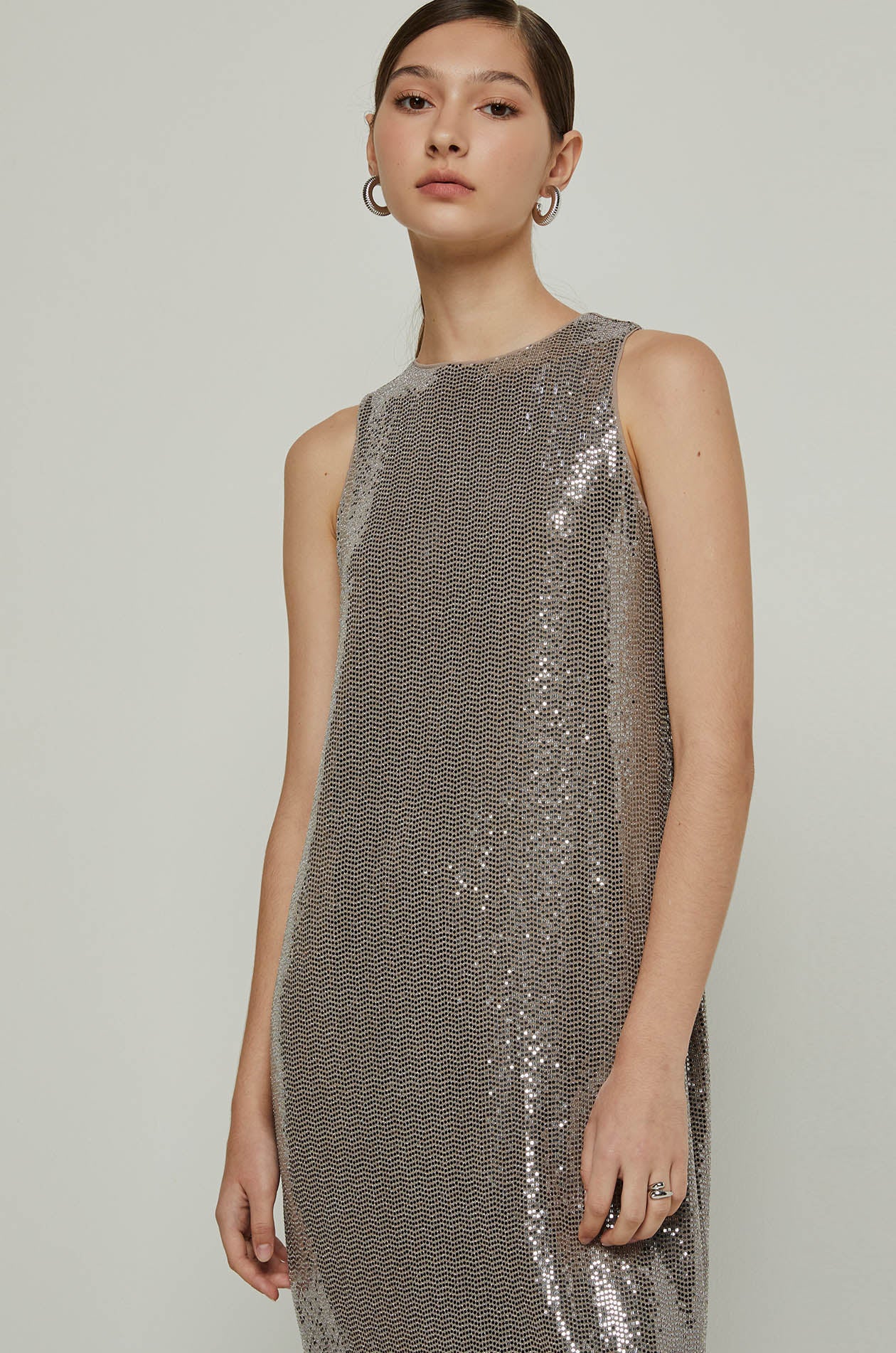 SEQUINED TUBE MAXI DRESS