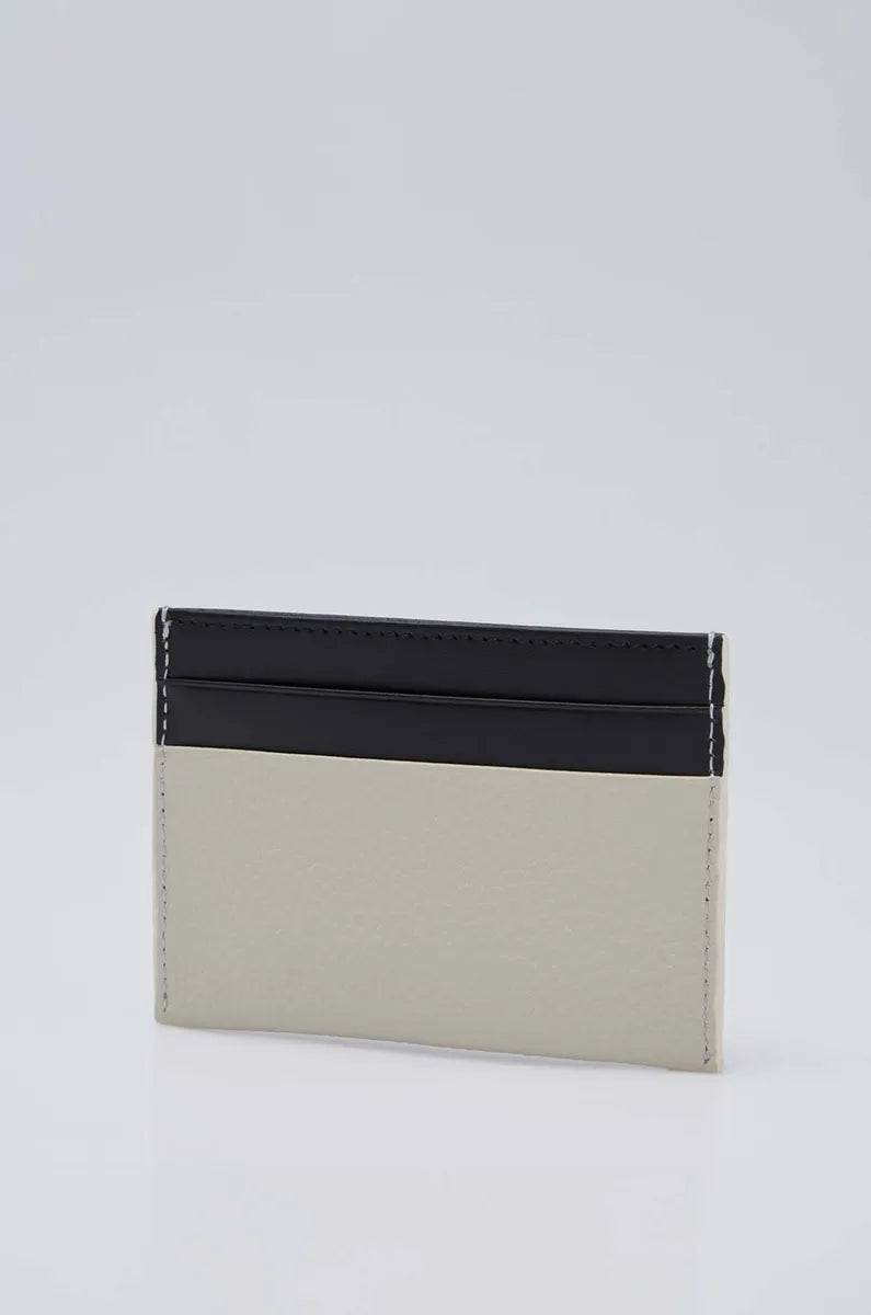 CONTRAST LEATHER CARD HOLDER