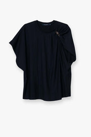 DRAPED ONE-SHOULDER BLOUSE