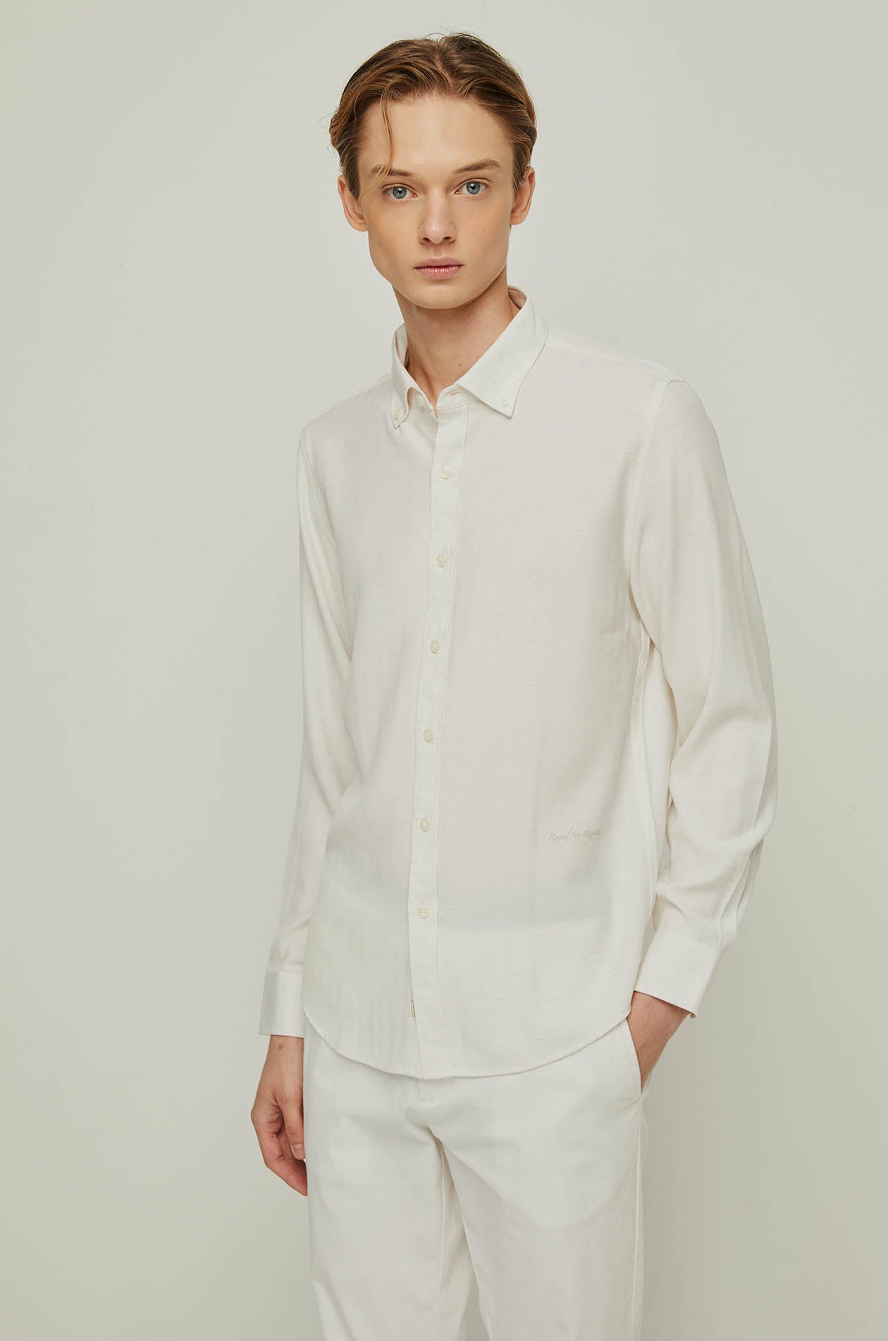 LINEN BLEND LONG SLEEVE SHIRT
