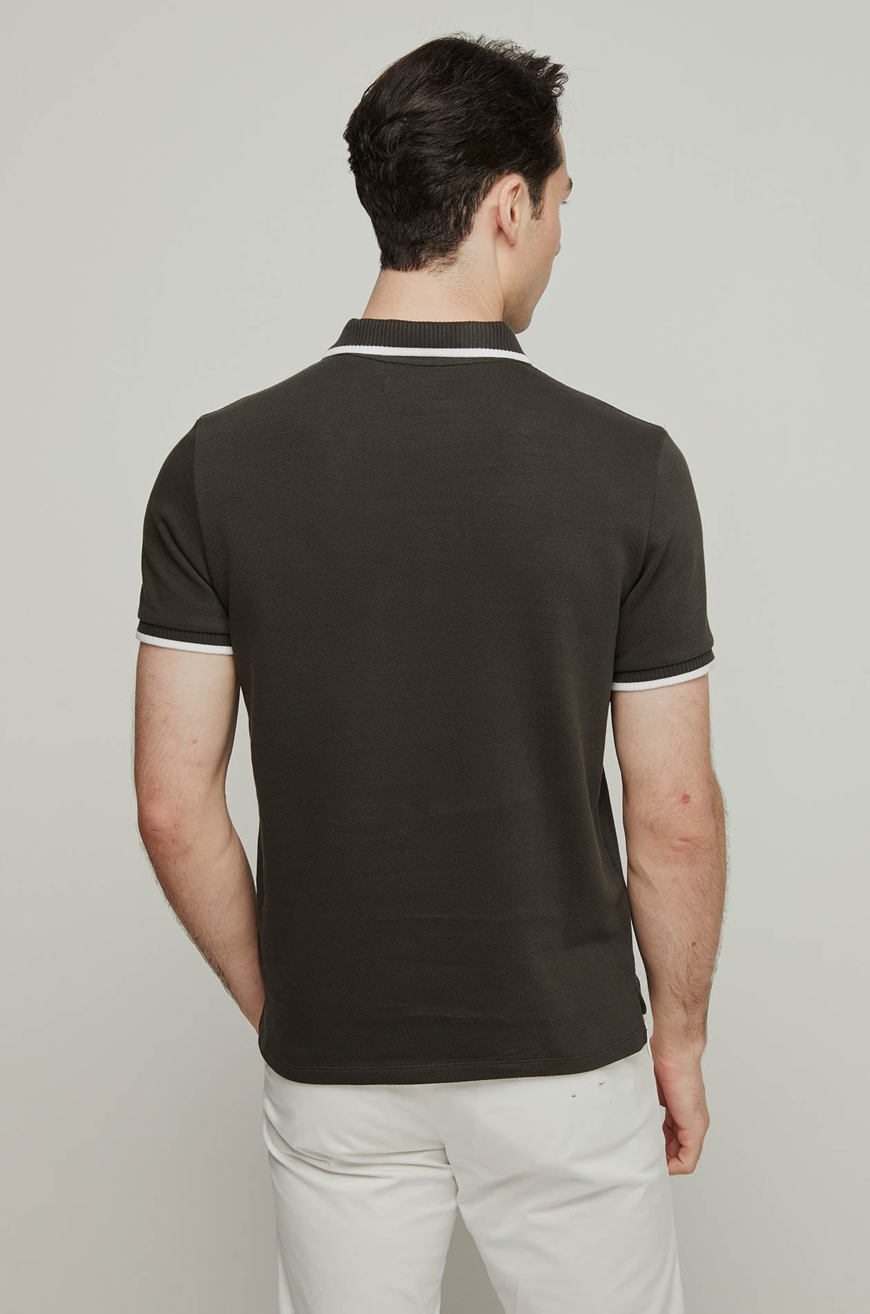 CONTRAST PIPING TWILL POLO