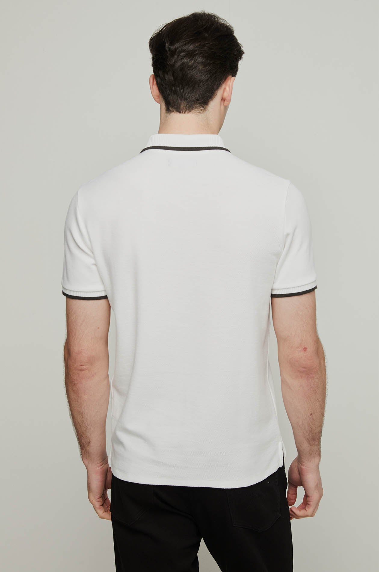 CONTRAST PIPING TWILL POLO