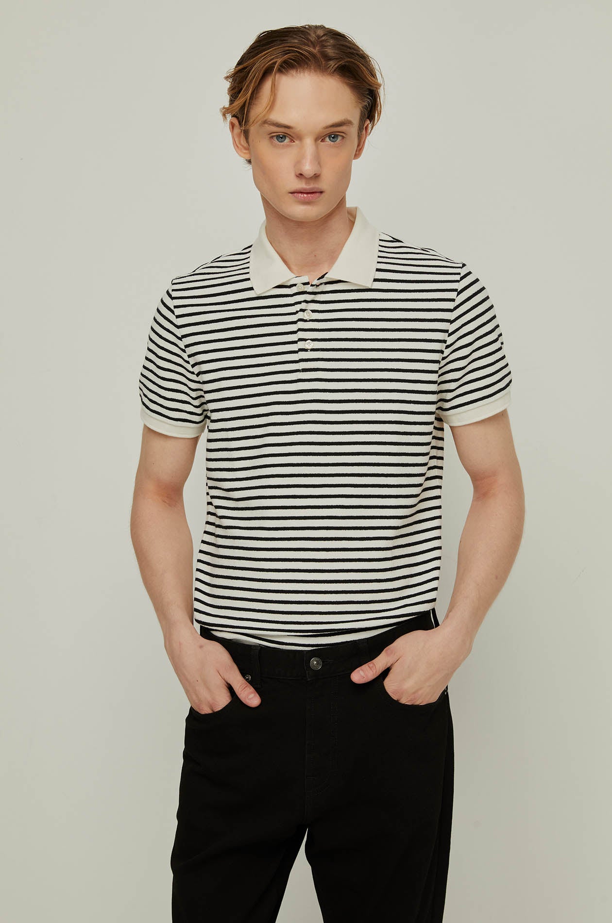 STRIPED PRINTED POLO SHIRT