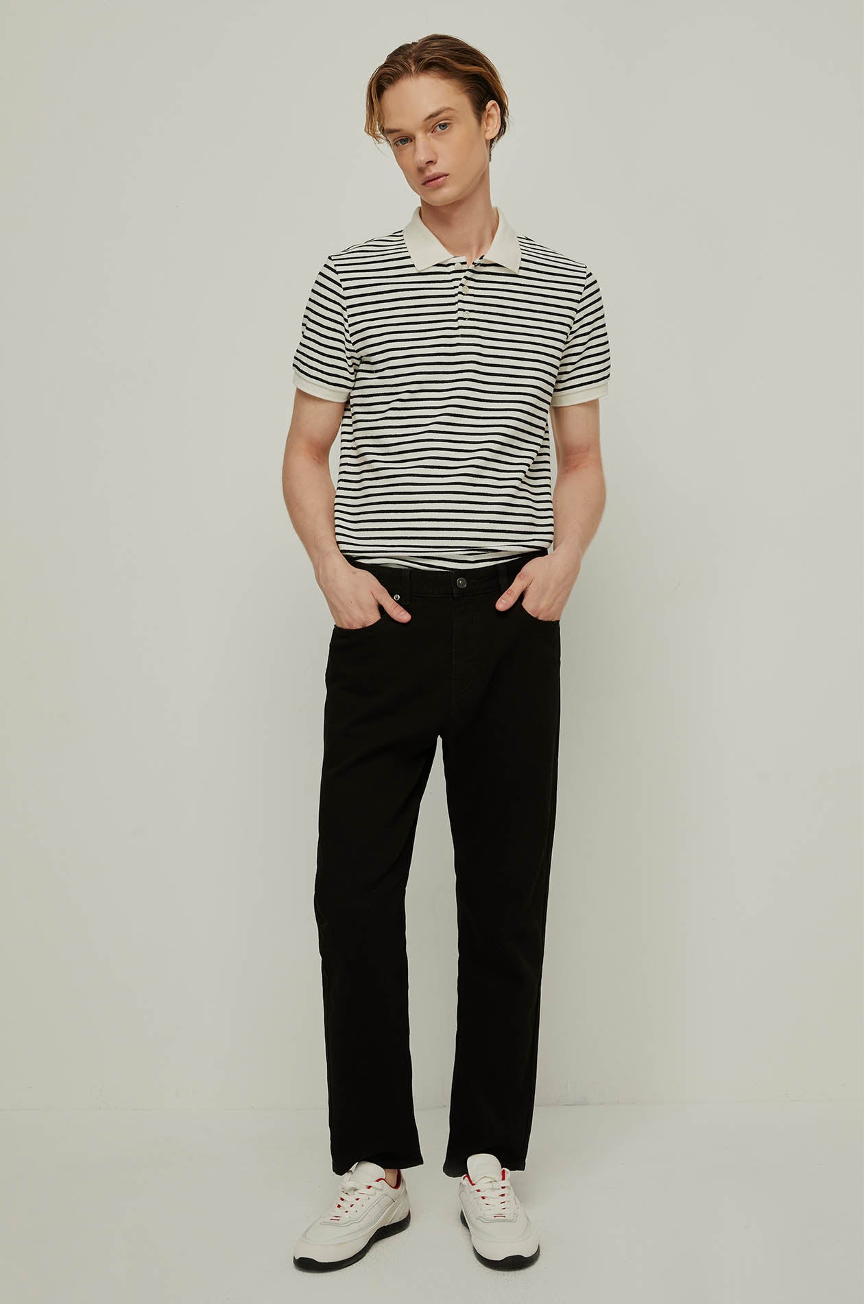 STRIPED PRINTED POLO SHIRT