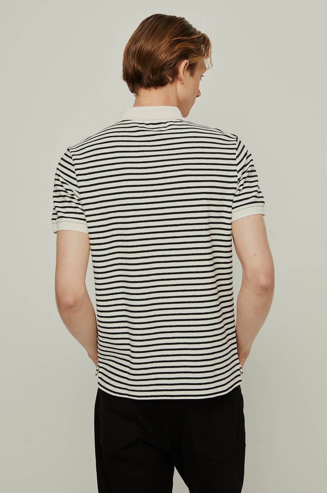 STRIPED PRINTED POLO SHIRT