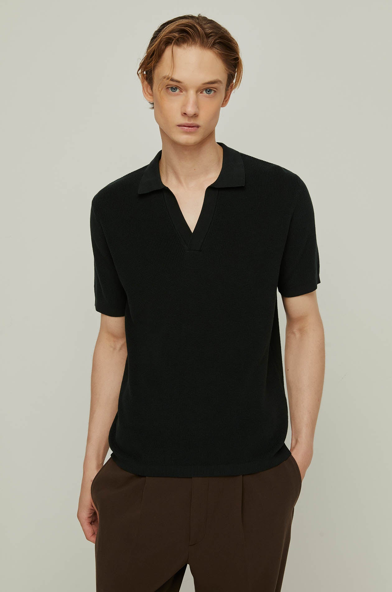 STRIPED JACQUARD KNIT POLO
