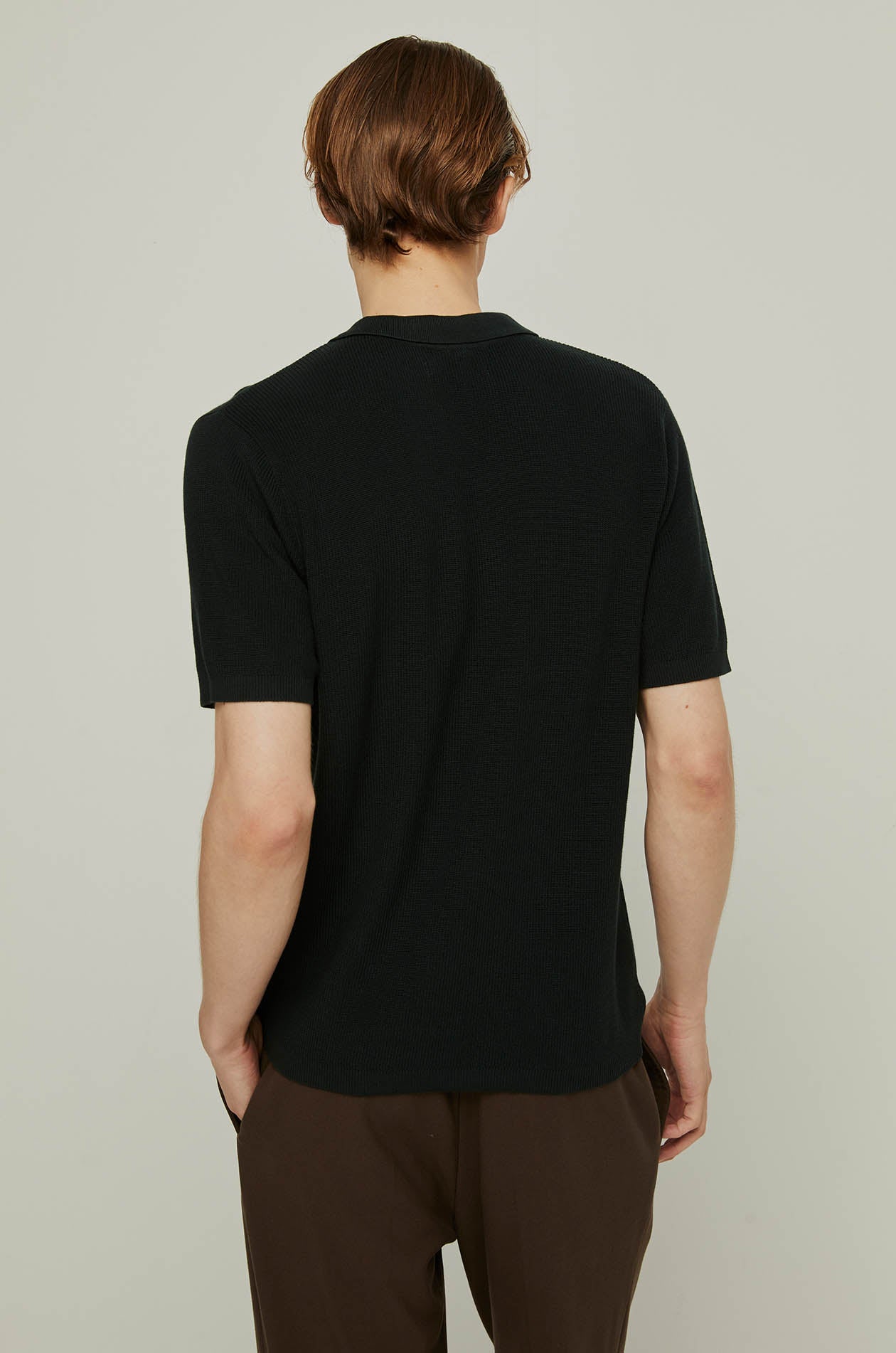 STRIPED JACQUARD KNIT POLO